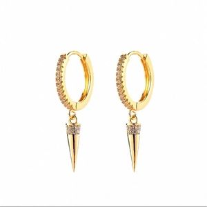 Gold Spike Huggie Hoop Earrings